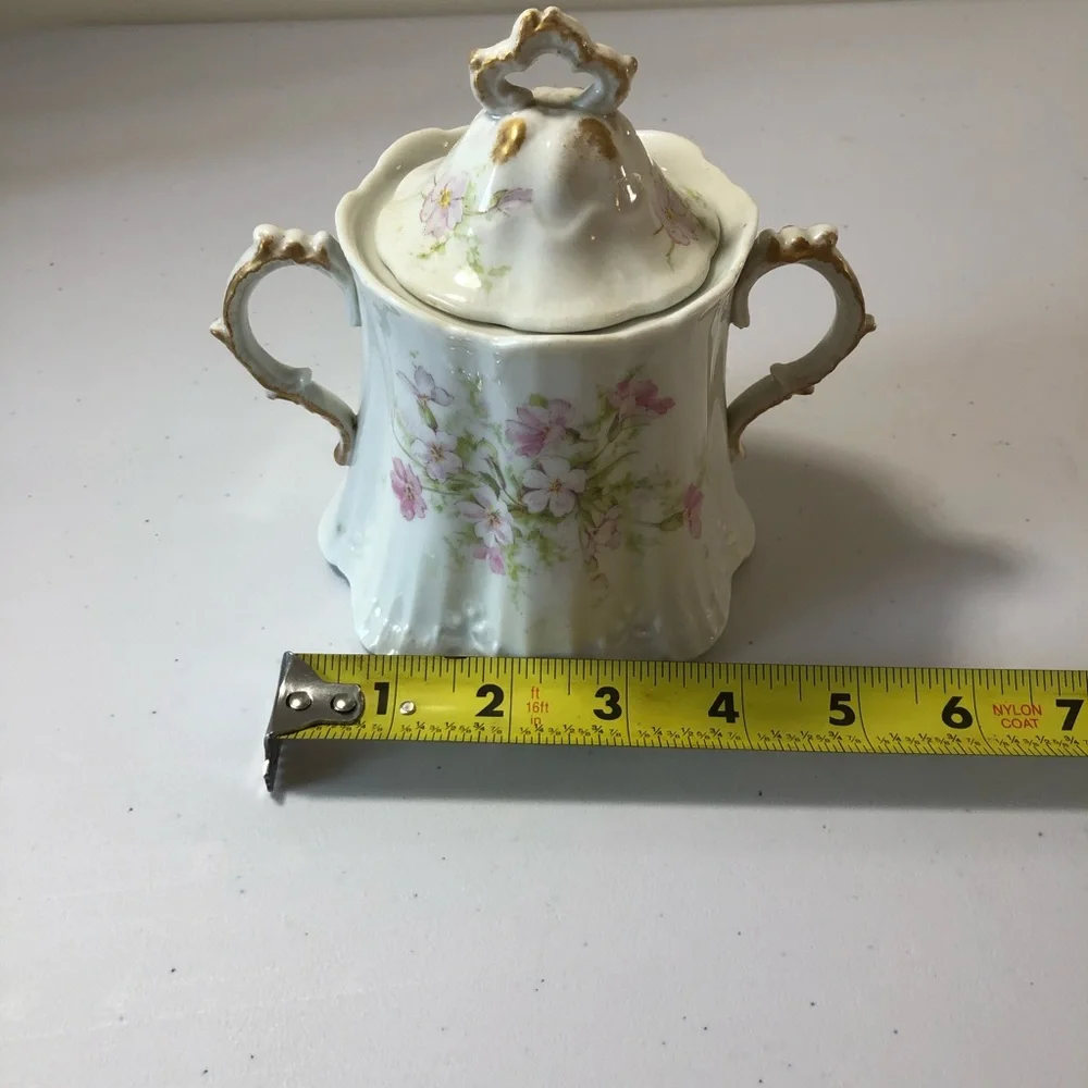 Vintage Antique Sterling China Co Sugar Bowl Dish Pink Floral, Collector China